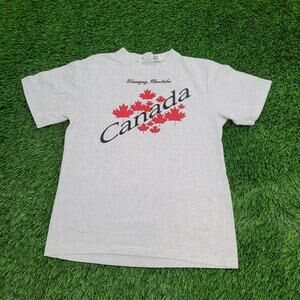 Vintage 90s Canada Maple-Leaf Shirt Womens Medium 19x25 Gray